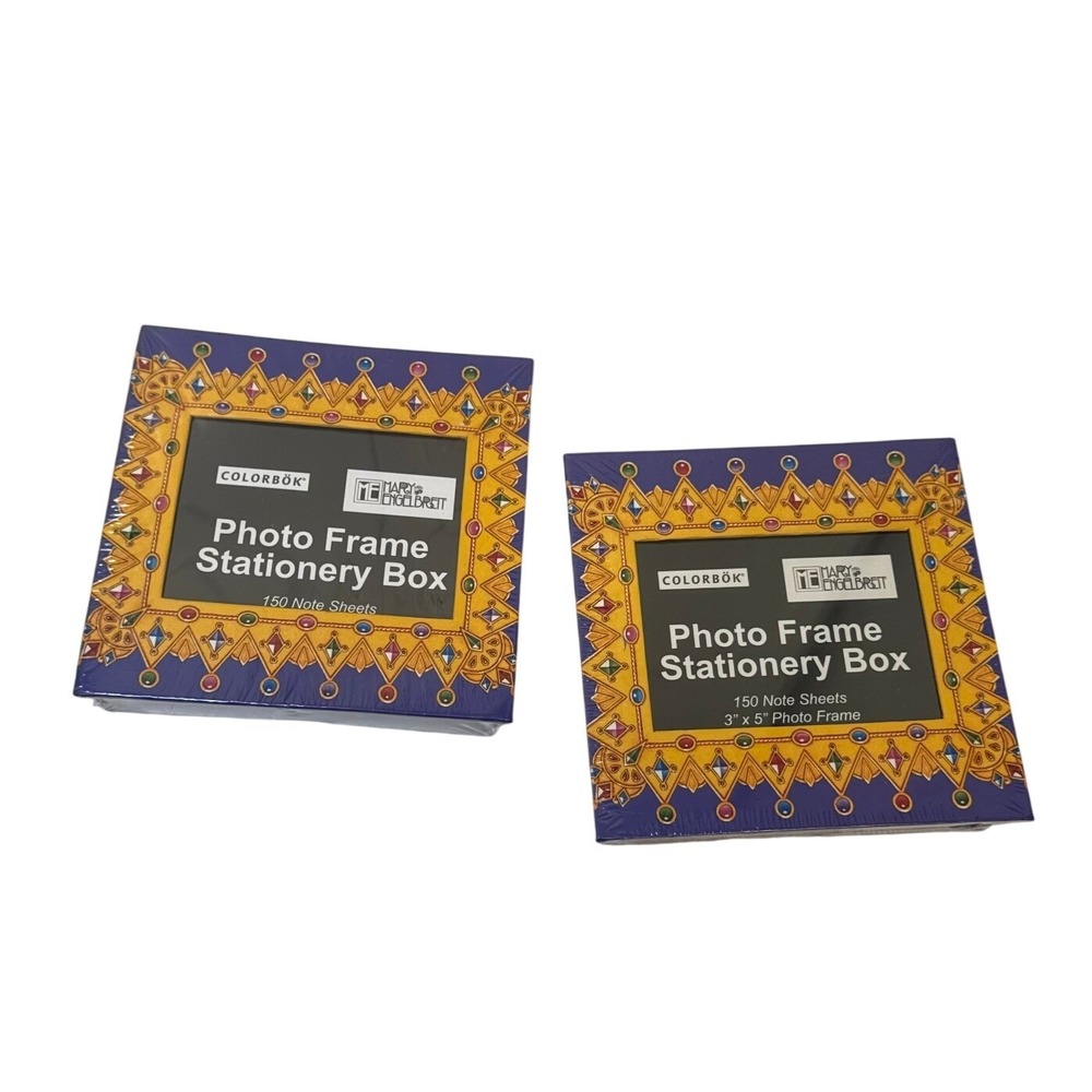 New Mary Engelbreit Colorbok Photo Frame Stationery Box 150 Sheets 3x5 Set of 2